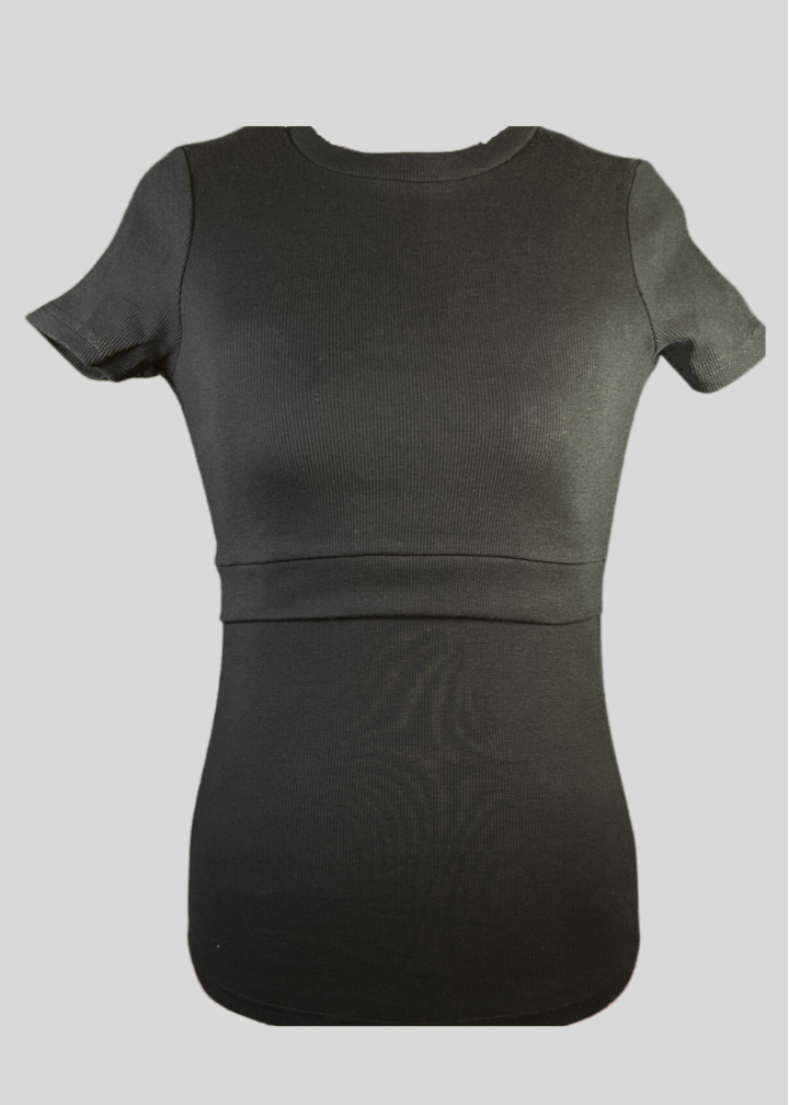 Kojicí tričko černé. Těhotenské tričko