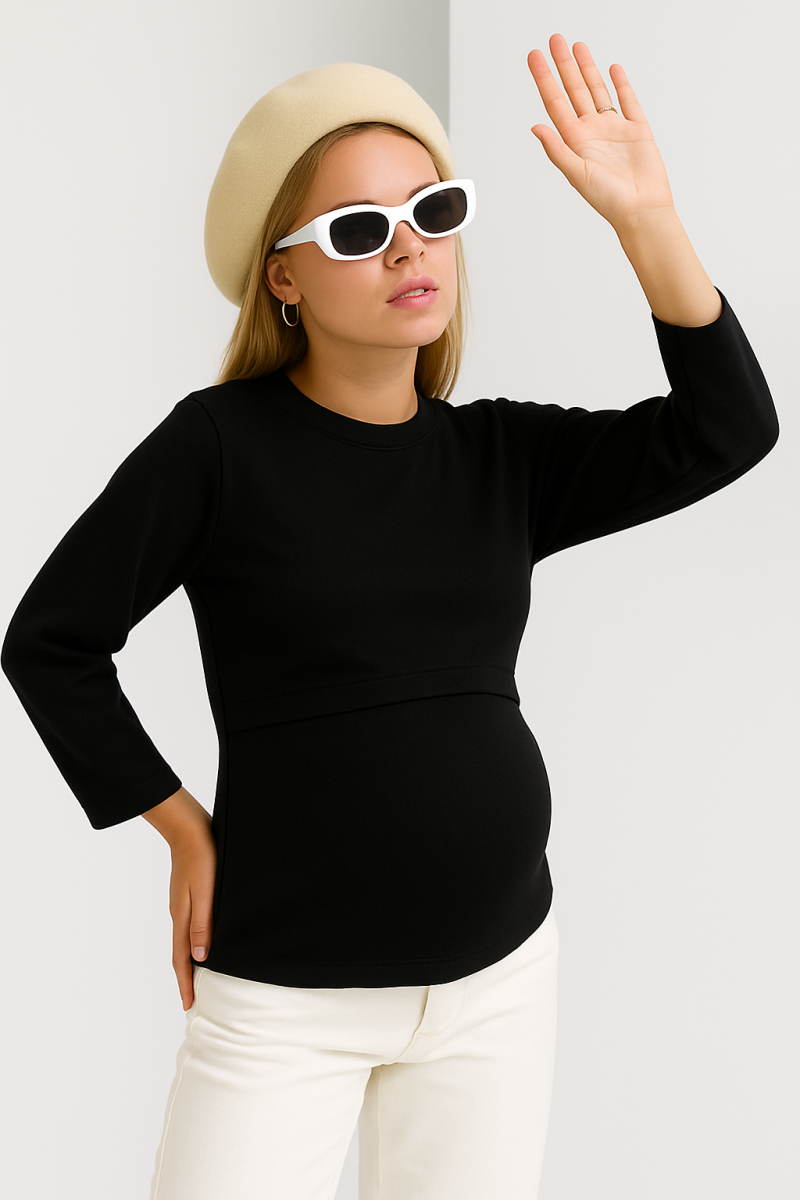 Kojicí a těhotenské tričko s dlouhými rukávy OOEGGS.